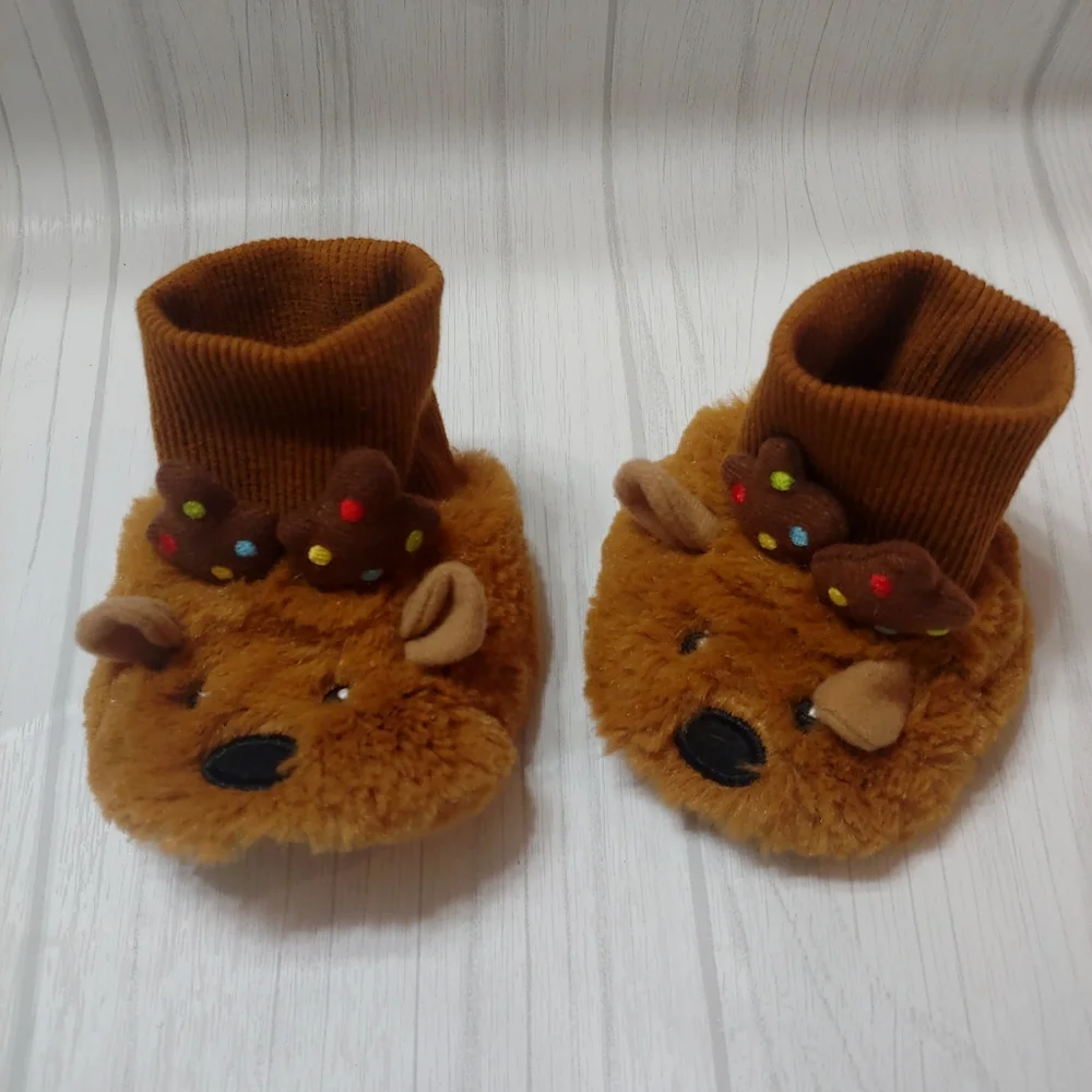 Baby Ganz Deer Booties, Size 0-6 Months, Brown 🦌